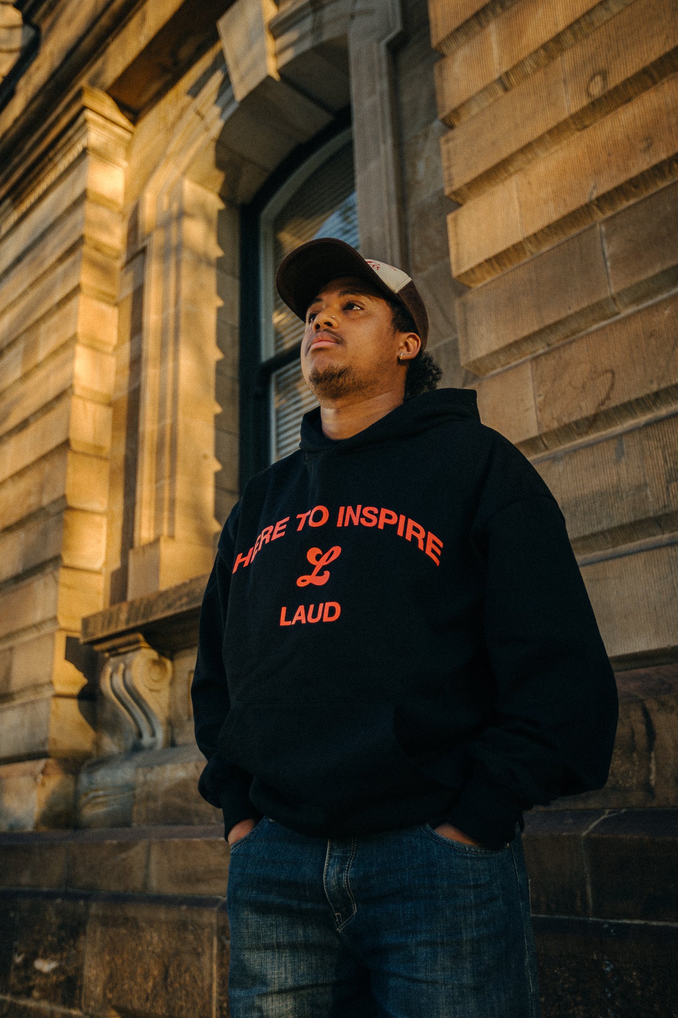 HERE TO INSPIRE HOODIE - BLACK